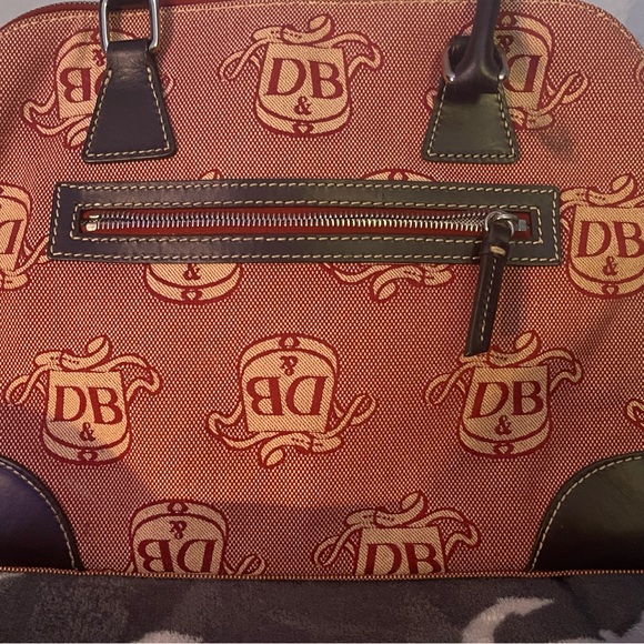 Vintage Dooney & Bourke  Red/ Tan Quilted  Monogram  Shoulder - Picture 1 of 10